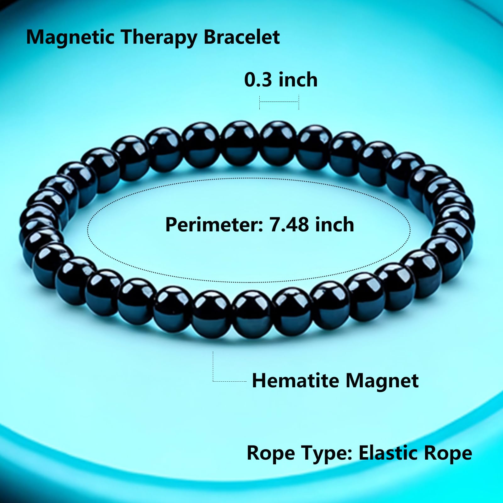 Dr Kao 1 Pack Magnetic Therapy Bracelet for Women, Support the Immune System,Relieve Stress and Frustration, Ankle Wrist Band, H