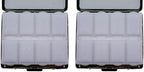 Set of 2 Metal-Plated Weekly (7-Day) Pill Box Case & Portable Medicine Organizer (Gunmetal Victorian)