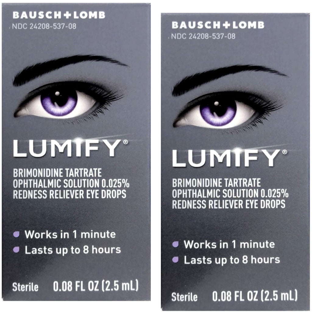 LUMIFY Redness Reliever Eye Drops (Brimonidine Tartrate Ophthalmic Solution 0.025%) - from Bausch + Lomb, 0.08 Fl. Oz. (2.5 mL) 