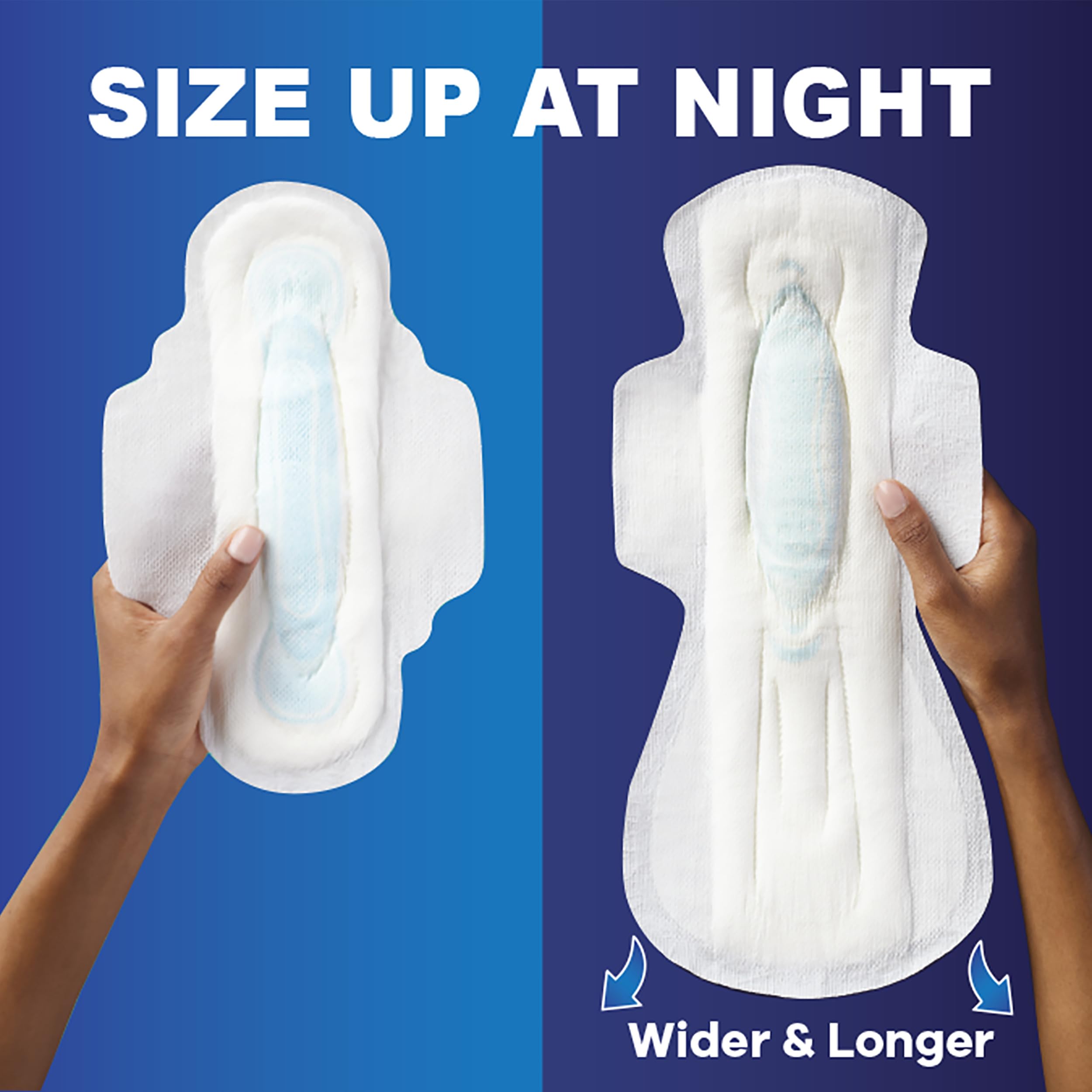 Always Maxi Feminine Pads For Women, Size 2 Long Super Absorbency, With Wings Unscented, 32 Count