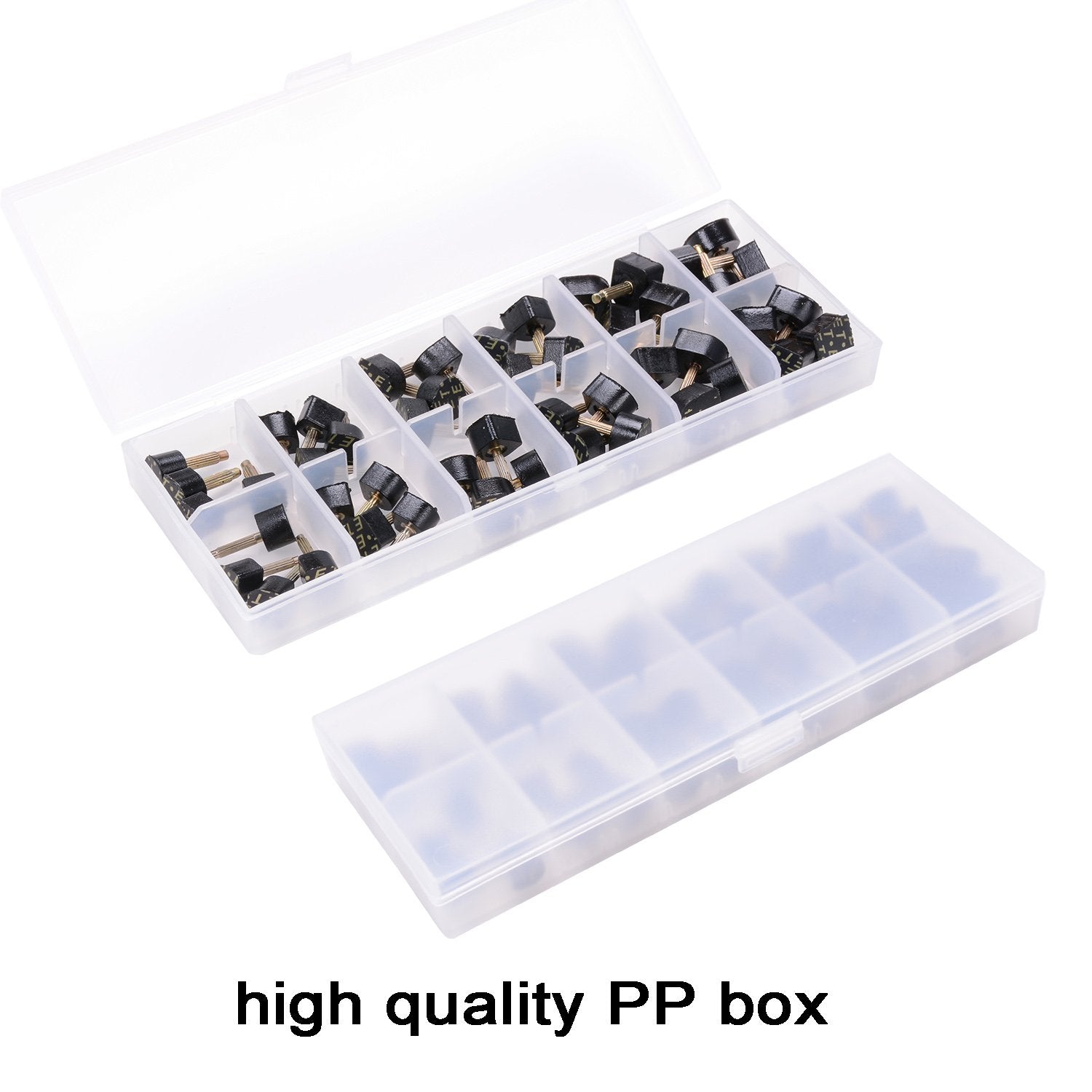 luakesa 24 Pairs High Heel Replacement Tips Womens Shoes Tips Repair Kit,6 Size,8,/9/10/11/12/12.5mm,U-Shape (Black)