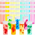 Honeydak 70 Pcs Empty Pill Bottles with Caps Weekly Plastic Prescription Bottles 7 Color Medicine Container with Lids for Pills 