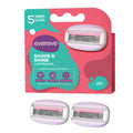 Evereve Shave & Shine Blades Refill Pack Of 2, Cartridges Of Razors For Women, Quick & Easy Hair Removal With Aloe Vera, Argan O
