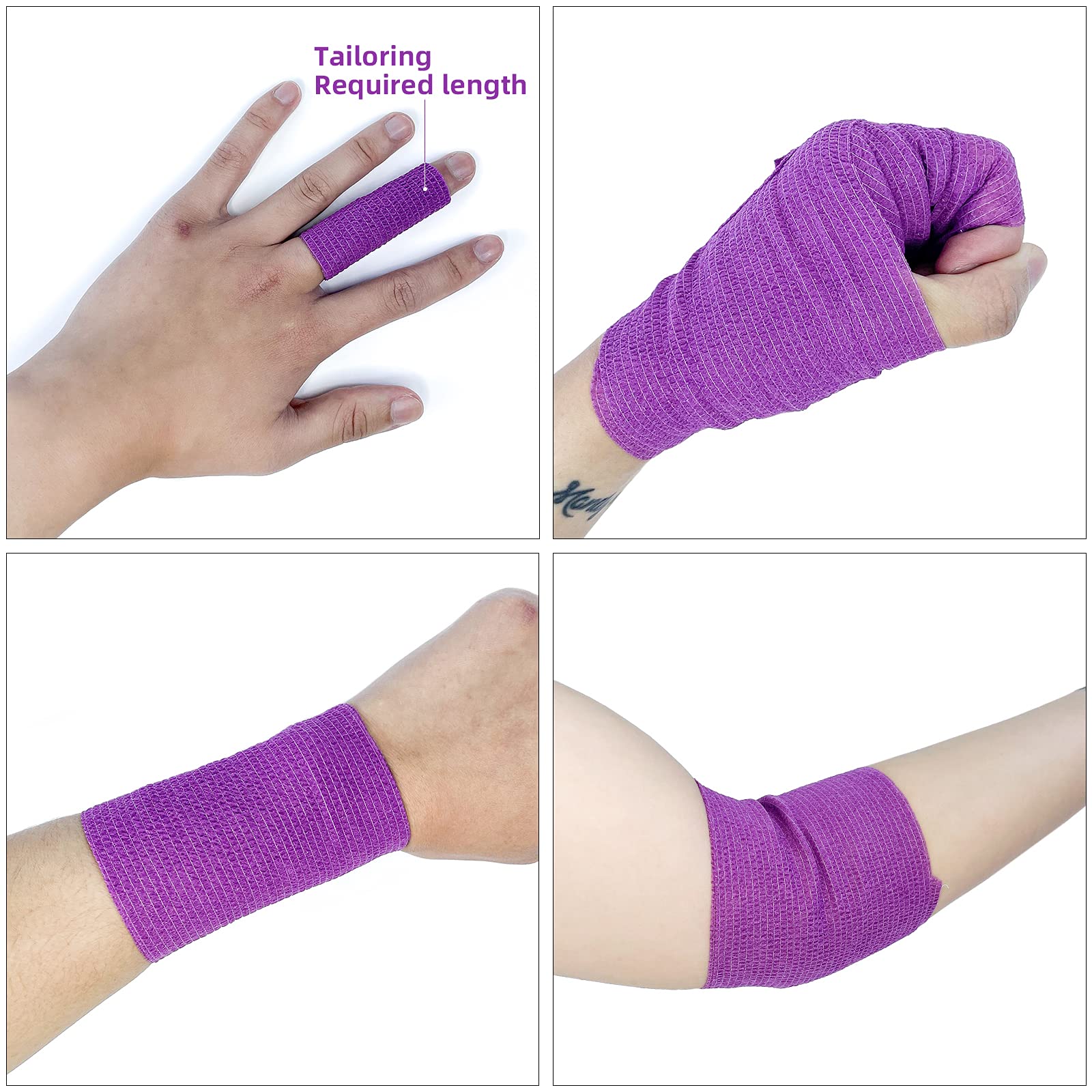 [8 Pack-4x5Yards] Assorted Color- Self Adhesive Bandages Wrap, Athletic Elastic Cohesive Bandage for Vet Wrap, Sports Injury, St