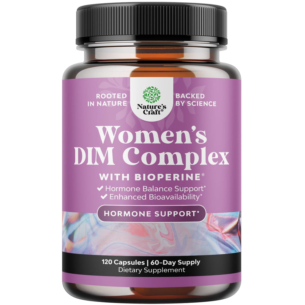 Natures Craft Potent DIM Supplement for Women - Hormone Balance for Women with DIM and Black Pepper Menopause Support and PMS Re