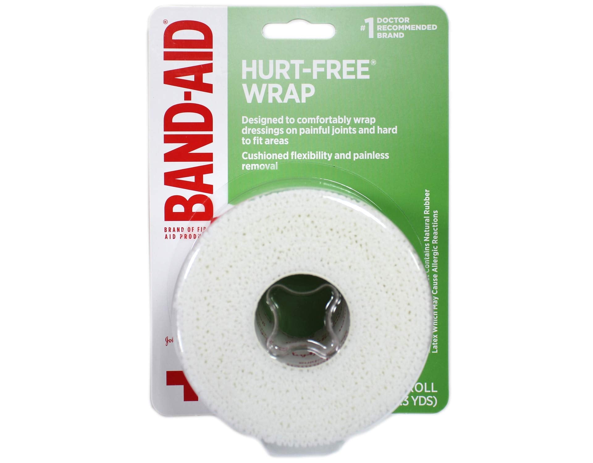 Band-Aid Brand of First Aid Products Hurt-Free Self-Adherent Elastic Wound Wrap for Securing Dressings On Post-Surgical Wounds, 