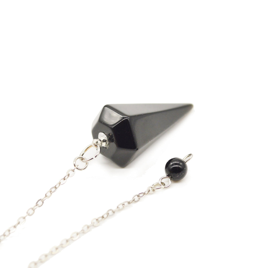 Pendulum Made of Natural Blue Lapis Lazuli Gemstone for Dowsing Divination Chakra Reiki. Pointed with Chain and Jewelry Pouch