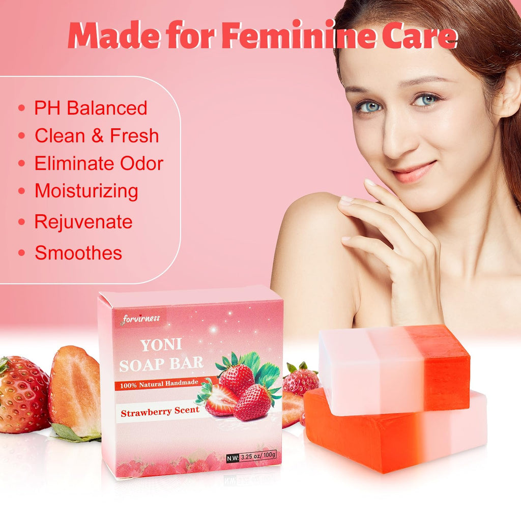 3pack Yoni Soap Bar, Yoni Wash for Women Ph Balance, Feminine Vaginal Intimate Soap for Women, Natural Organic Care Bar, Body Wa