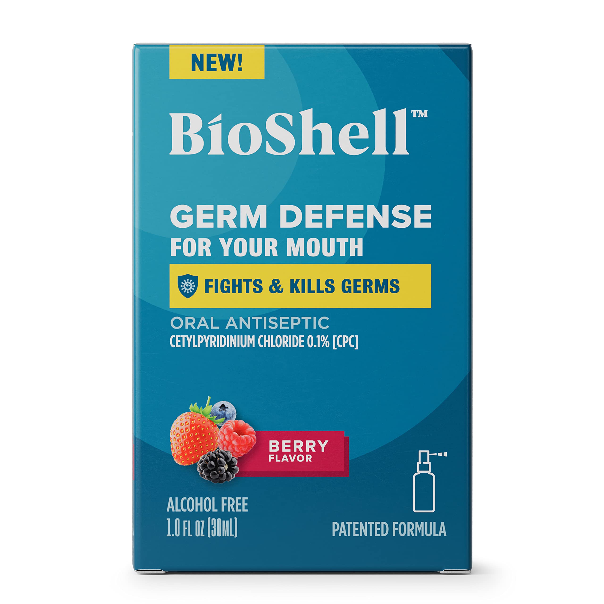 BioShell Germ Defense for Your Mouth (1 fl. oz.) | Protect Yourself from Germs in Crowds or Confined Spaces | Oral Antiseptic |