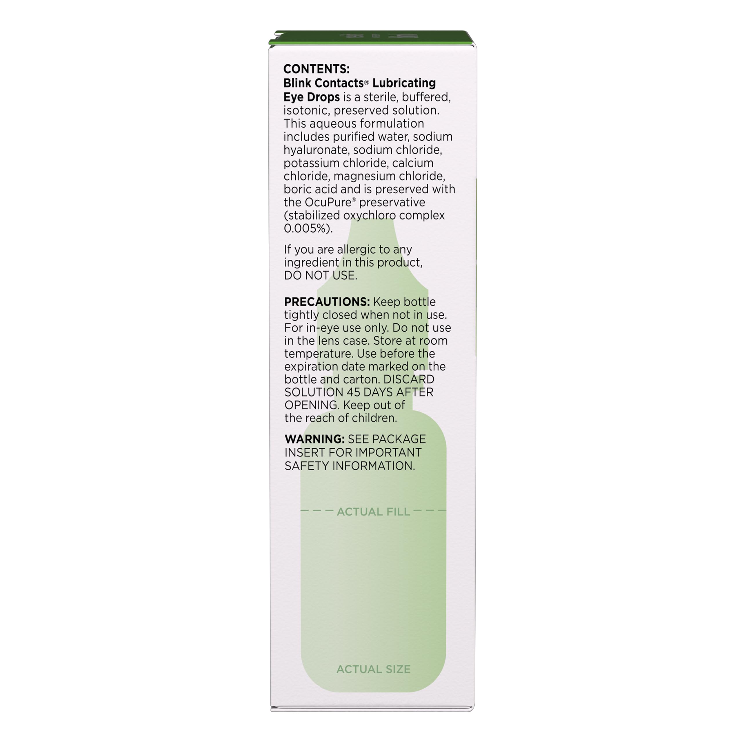 blink Contacts Lubricating Eye Drops 0.34 fl oz (10 mL) - Pack of 3