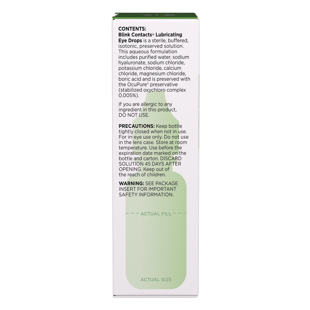 blink Contacts Lubricating Eye Drops 0.34 fl oz (10 mL) - Pack of 3