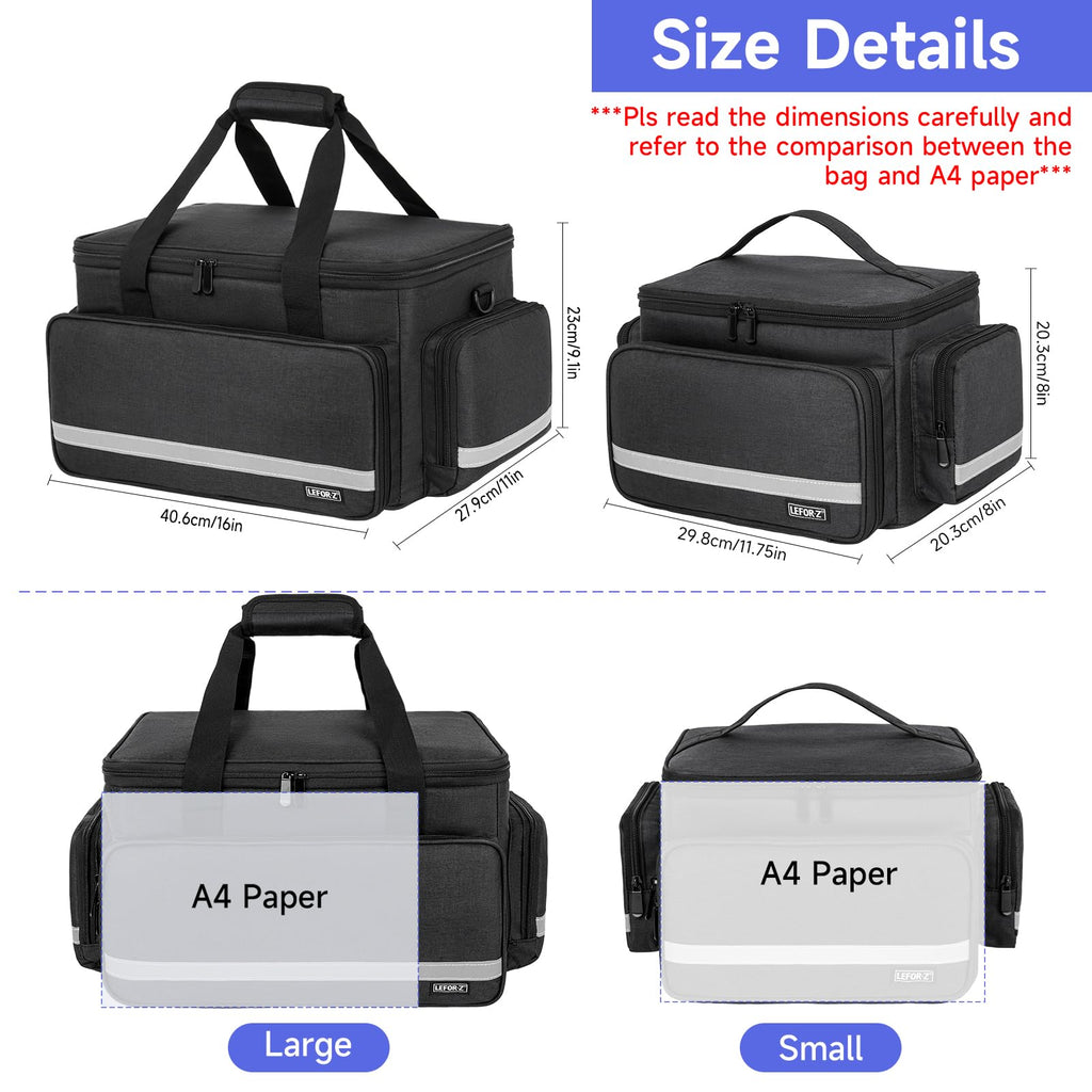 LEFORZ Home Health Nurse Bag Medical Bag Empty First Aid Storage with Detachable Divider Medical Supplies Bag for Nursing Studen