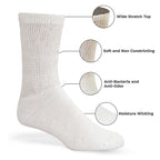 TZ Promise Lot 6 Pairs Women's Circulatory Diabetic Non-Binding Cotton Crew Socks Size 9-11 (Neon (6-Pairs))