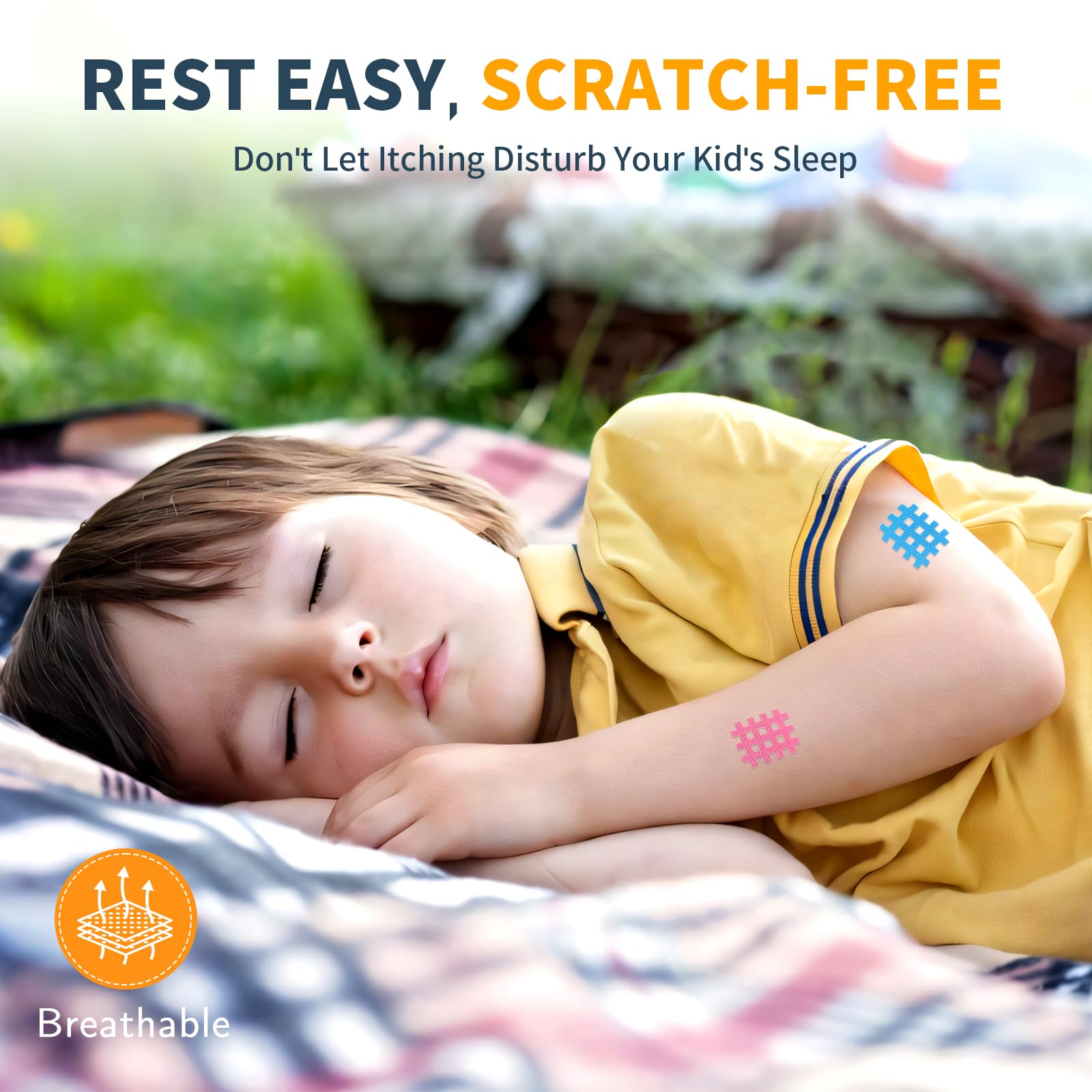 Kids Itch Relief Patches - 72 Pcs, EZ Relief for Bug Bites, Reduces Swelling, Prevents Scratching, Waterproof, 100% Child-Frien