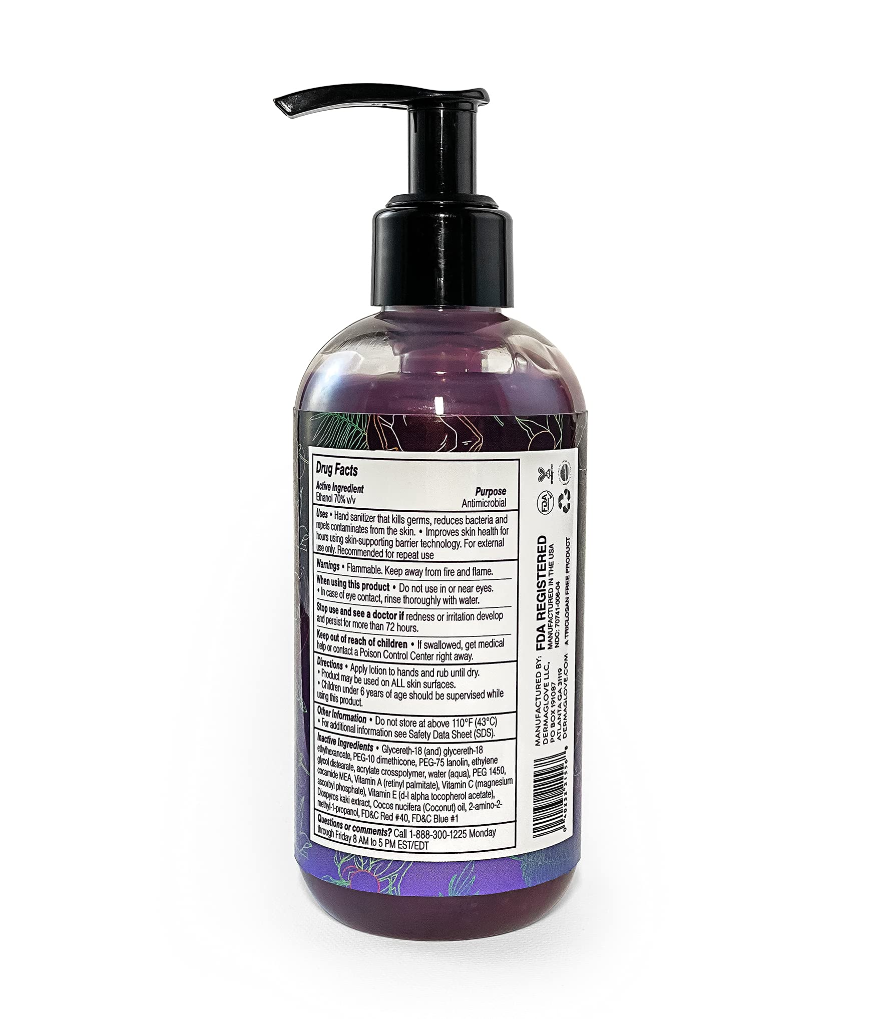 DERMAGLOVE HAND SCIENCE - Moisturizing Gel Sanitizer That Sanitizes and Protects Skin - Formulated With Vitamins A, C & E- Natur