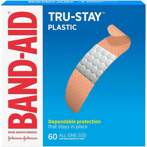 BAND-AID Brand TRU-STAY Plastic Bandages All One Size, 60 Count