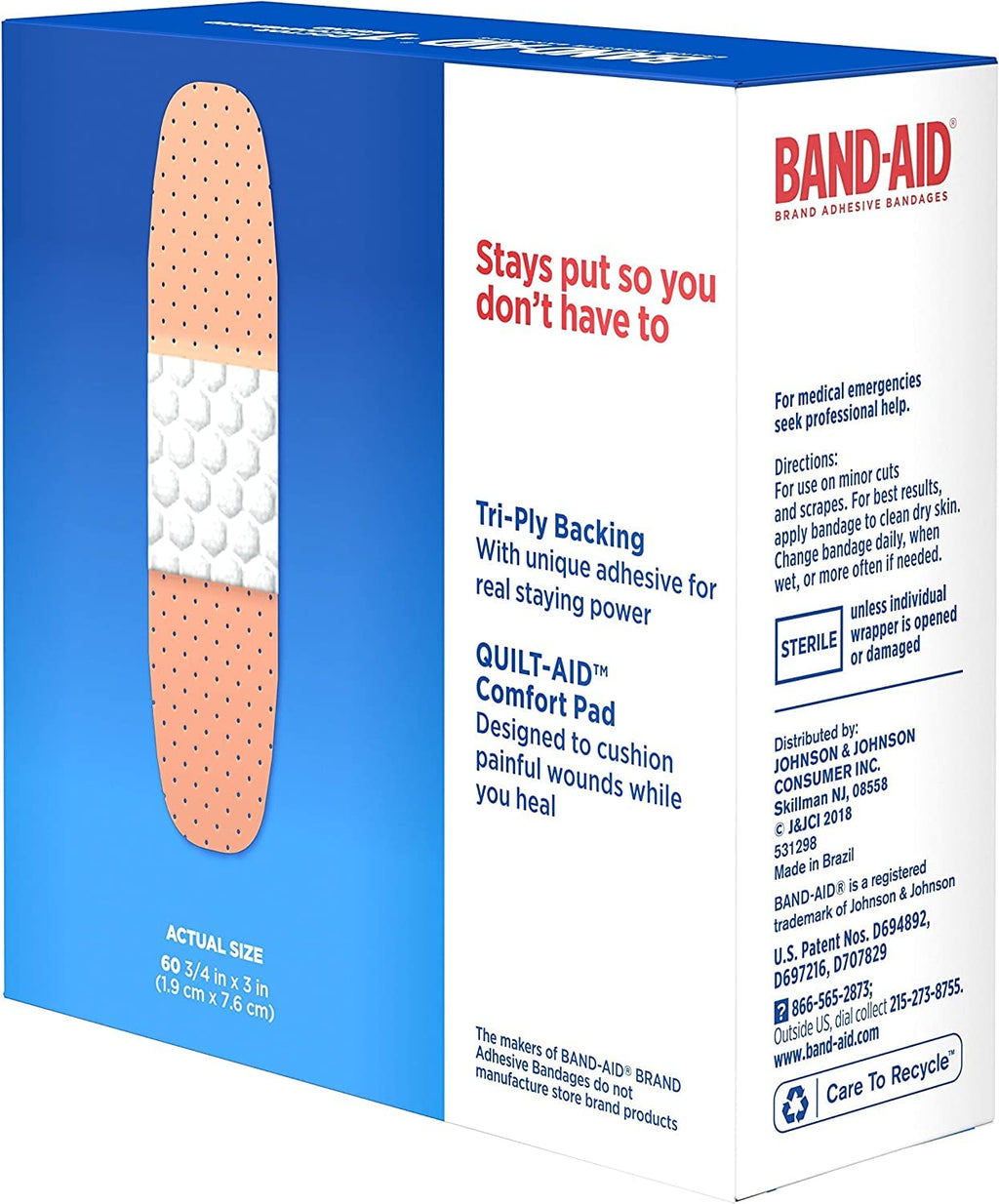 B-A Pl 60 5635 Wide Size 60s Band-Aid Plastic Comfort Flex