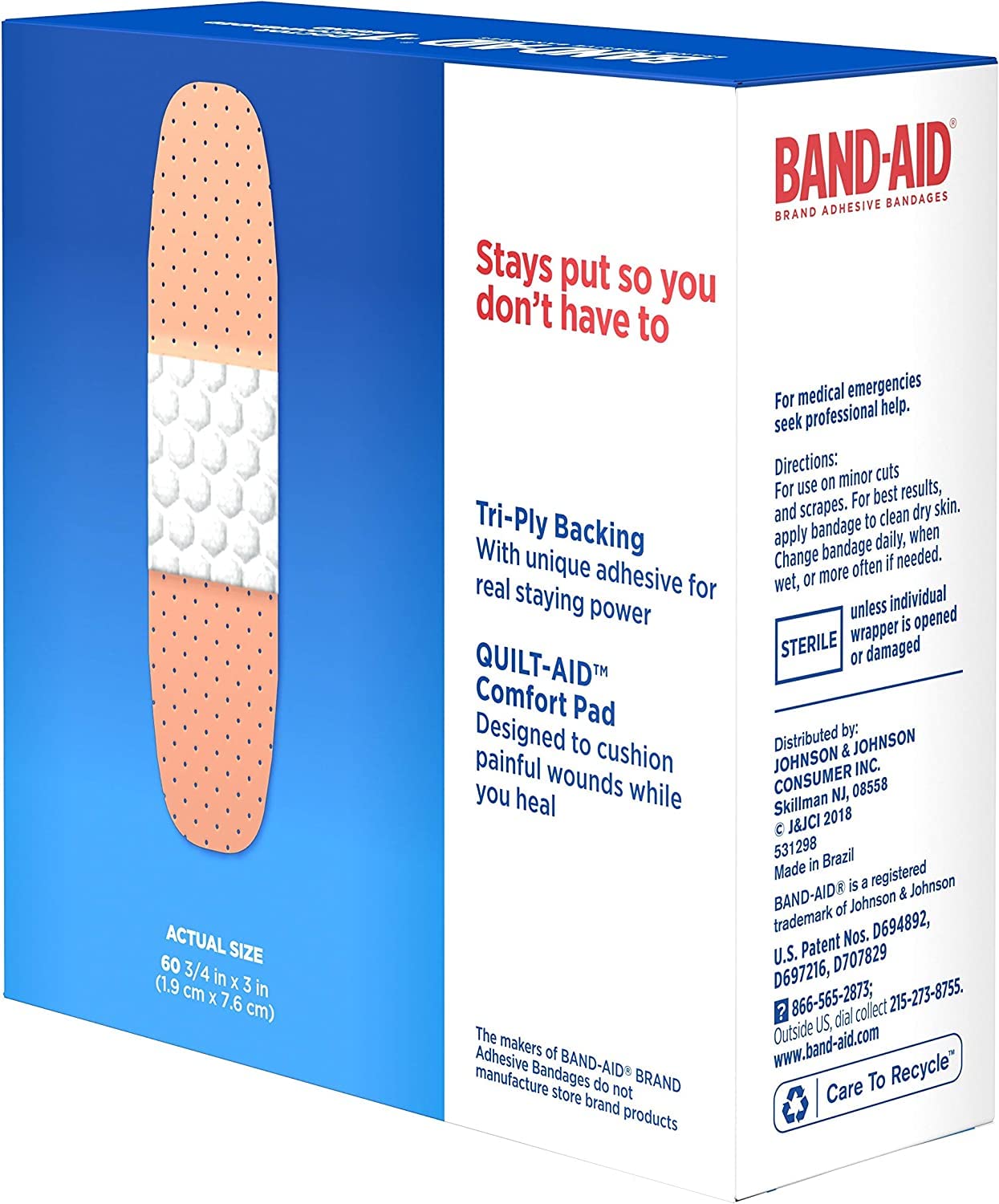 B-A Pl 60 5635 Wide Size 60s Band-Aid Plastic Comfort Flex