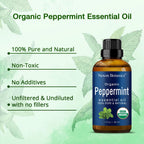 Organic Peppermint Essential Oil 30 ml - 100% Pure Peppermint Oil for Diffuser -Natural, Undiluted Menthol Oil for Hair Care - M