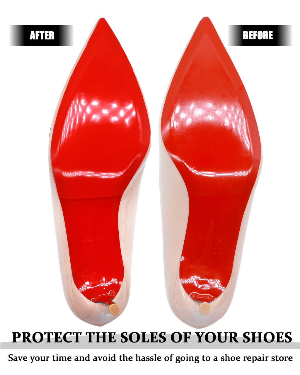 BHXANZOU Red Bottom Shoe Protector Compatible with Christian Louboutin Shoes,Self-Adhesive Sole Guard to Protect & Restore Shoe