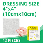 Polynew Calcium Alginate Wound Dressing, 4 x 4-12 Pcs/Box Soft and Highly Absorbent Pads, Home Health Care, Medical Supplies