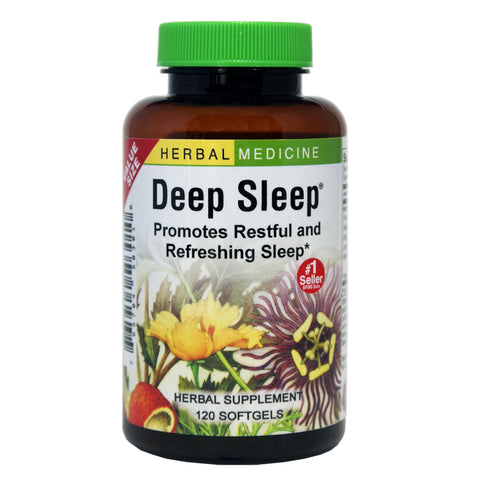 Herbs Etc. Deep Sleep Softgels - Herbal Sleep Support Supplement - Rest & Calming Support with Passionflower, Chamomile & Lemon 