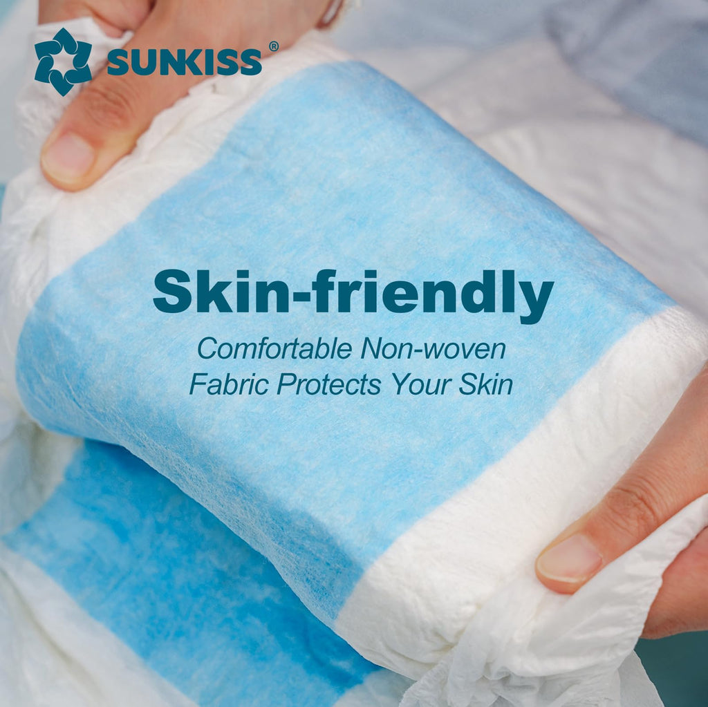 SUNKISS TrustPlus Overnight Adult Diapers with Ultimate Absorbency, Unisex Disposable Incontinence Briefs with Tabs for Men and