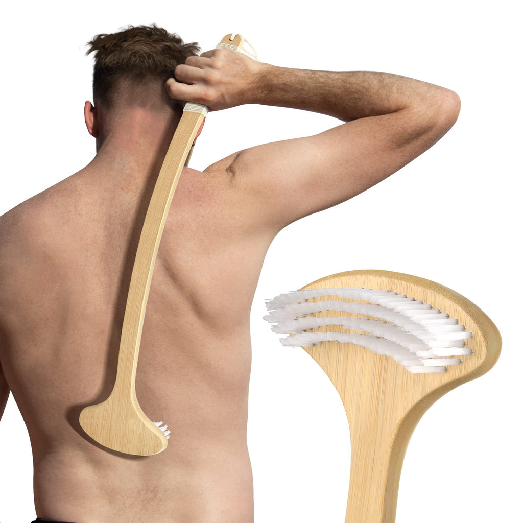 NURENDER 22 Oversized Back Scratcher, Bamboo Body Scratcher for Men and Women, Curved Backscratcher with Long Handle and Wide Ny