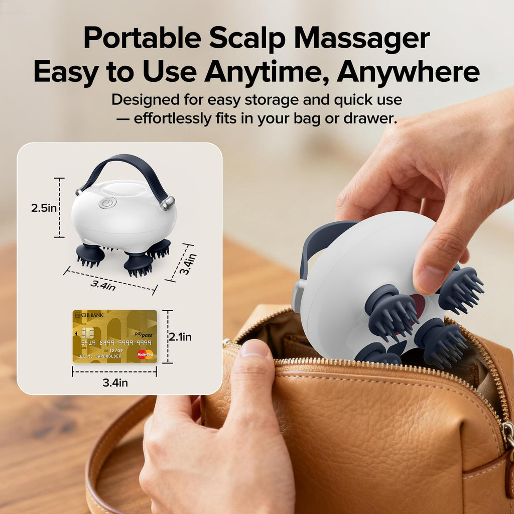 IOOKNA Scalp Massager, Head Massager Scalp, Tangle Resistant Design, 3 Massage Speed, Portable Head Massager, Hair Massagers wit