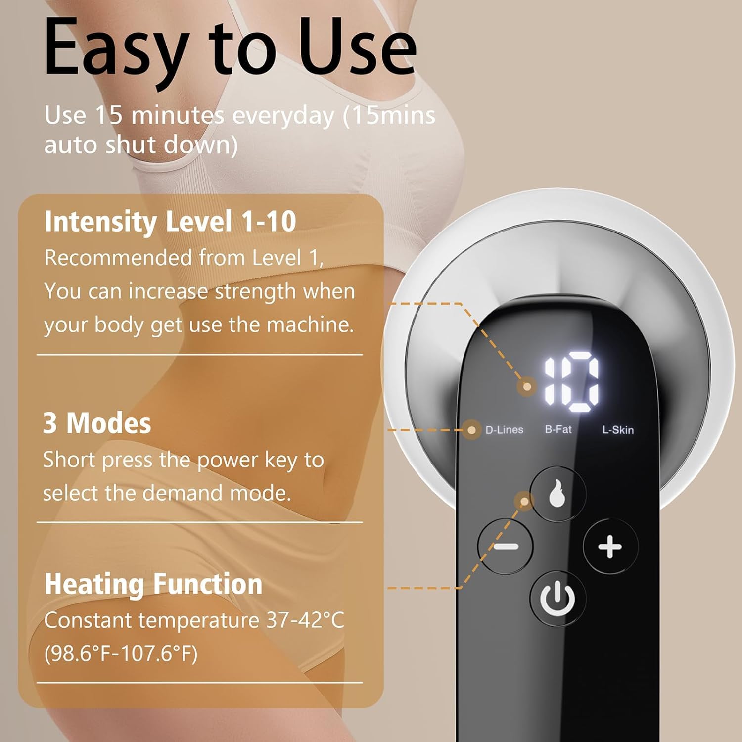 cotsoco Cellulite Massager Body Sculpting Machine,Cellulite Massage,Cordless Handheld Body Massager for Belly, Fat, Waist, Leg,
