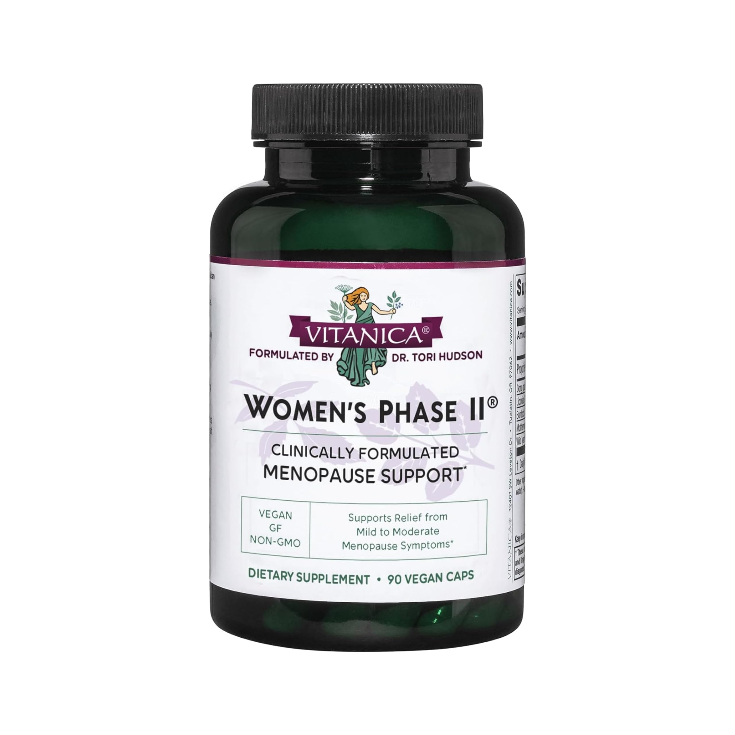 Vitanica Womens Phase II, Menopause Support, Vegan, 90 Capsules