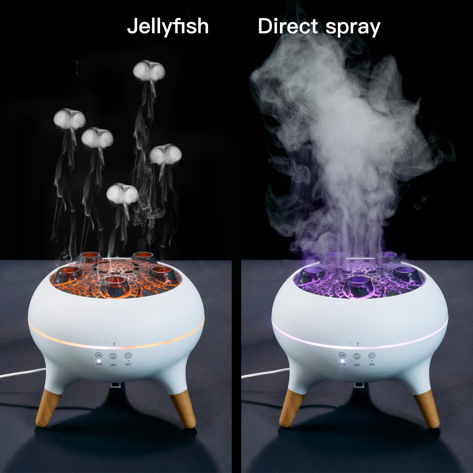 BLOIMP Essential Oil Diffuser 250ML,Jellyfish Diffuser Volcano Diffuser Air Humidifiers Dynamic Sound Pickup Ultrasonic Aromathe