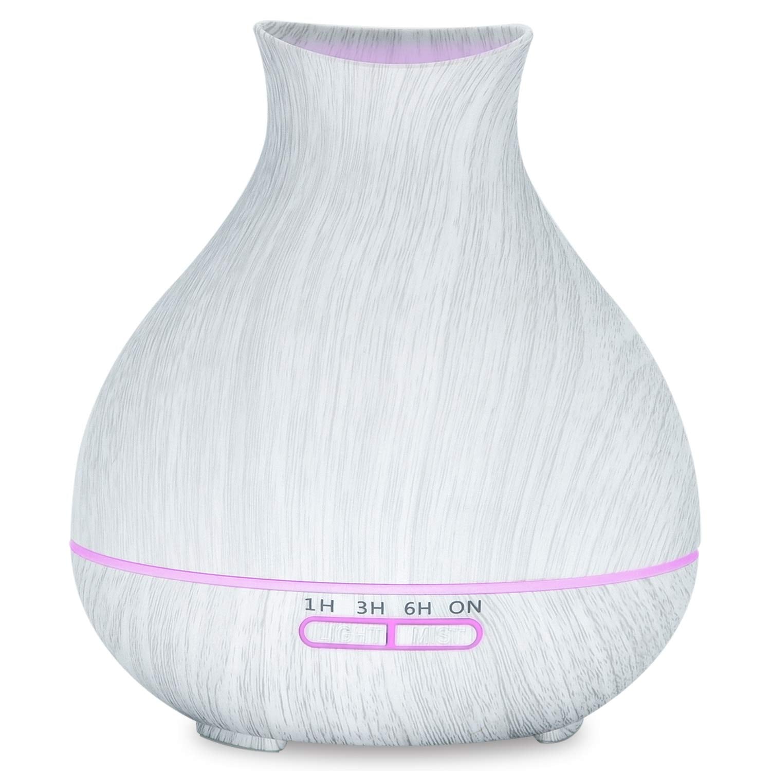 BZseed Aromatherapy Essential Oil Diffuser 550ml 12 Hours White Wood Grain Aroma Diffuser with Timer for Large Room, Home, Baby 