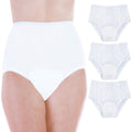 3-Pack Womens White Nylon and Lace Regular Absorbency Incontinence Panties Small (Fits Hip 35-37)