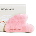 Rena Chris Gua Sha Facial Tools, Natural Jade Stone Guasha Tool, Manual Massage Sticks for Jawline Sculpting and Puffiness Reduc