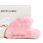 Rena Chris Gua Sha Facial Tools, Natural Jade Stone Guasha Tool, Manual Massage Sticks for Jawline Sculpting and Puffiness Reduc
