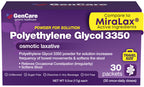 GenCare Polylethylene Glycol 3350 Powder for Solution - 30 Travel Packets - Unflavored Grit-Free Clear PEG 3350 for Occasional C