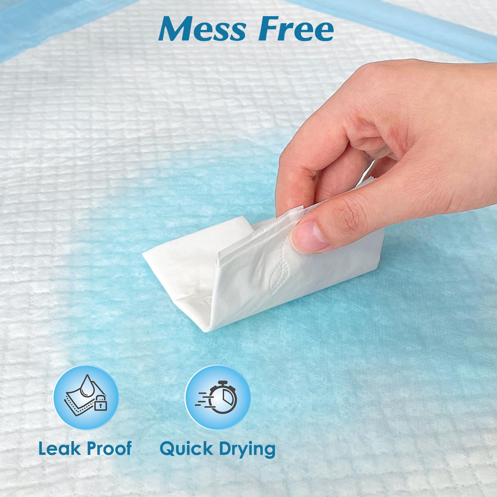 50 Count Super Absorbency Disposable Underpads, Leakproof Quick Drying Disposable Pads for Baby, Puppy and Adults, Disposable Ch