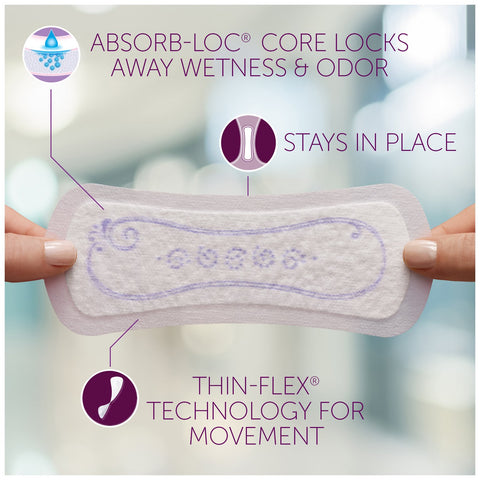 Poise Microliners Regular Length, Lightest Absorbency, 54 Count