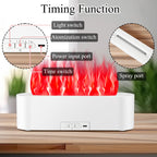 Timeable Flame Air Humidifier, Upgrade 7 Color Flame Fire Lights Essential Oil Diffuser Waterless Auto Off 150ml Aromatherapy Di