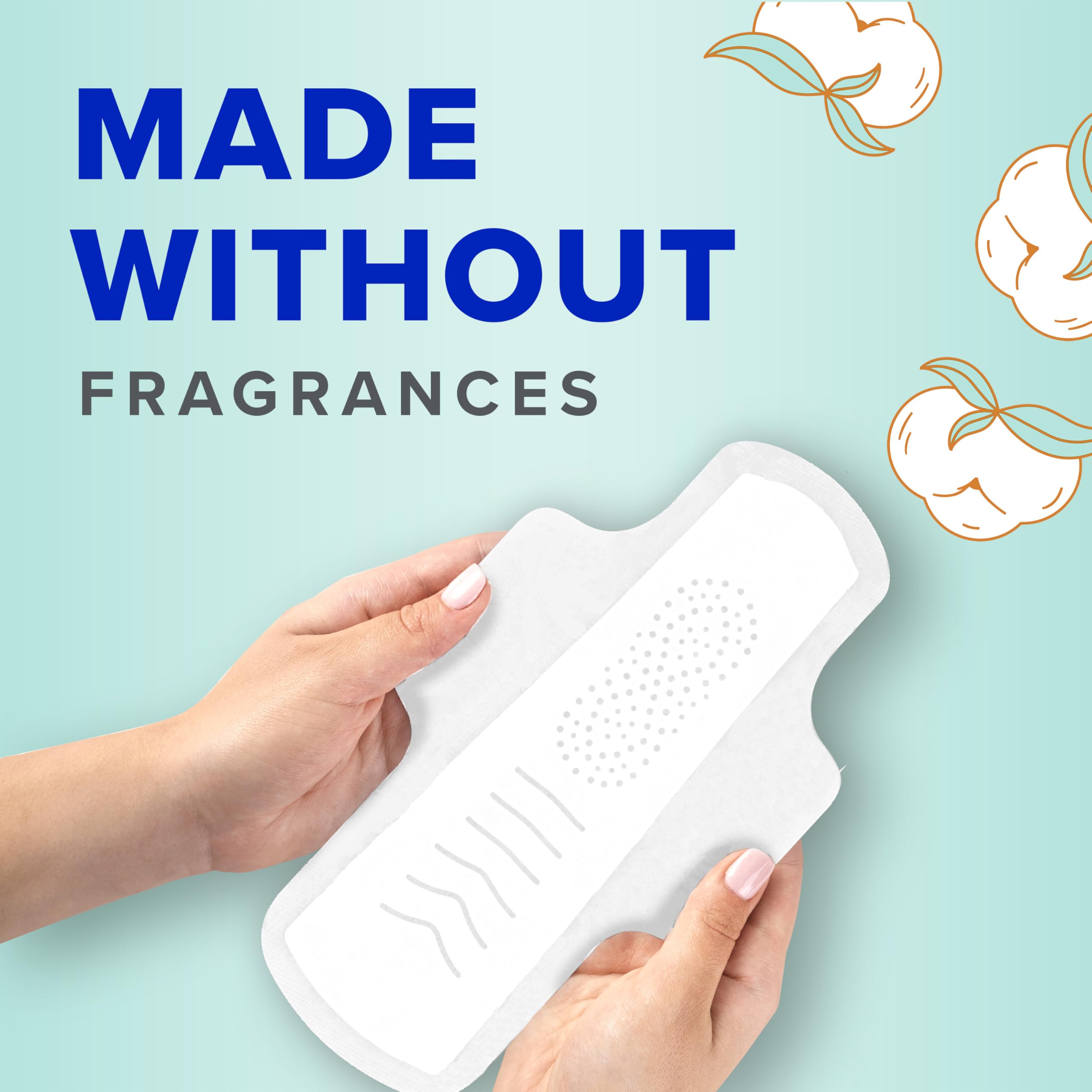 Always Pure Cotton Feminine Pads for Women, FlexFoam Pads with Wings, Size 3, Extra Heavy Flow Absorbency, Made with a Premium C