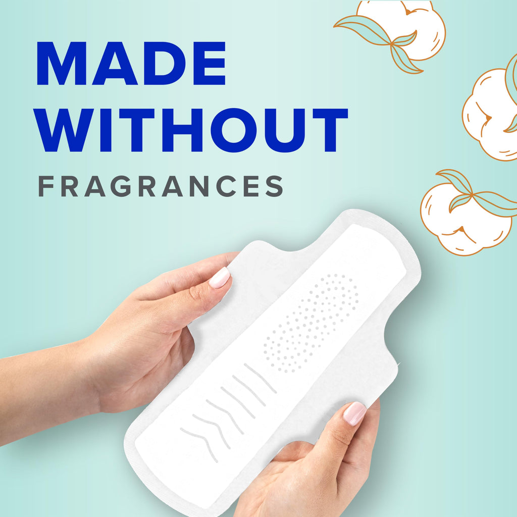 Always Pure Cotton Feminine Pads for Women, FlexFoam Pads with Wings, Size 3, Extra Heavy Flow Absorbency, Made with a Premium C