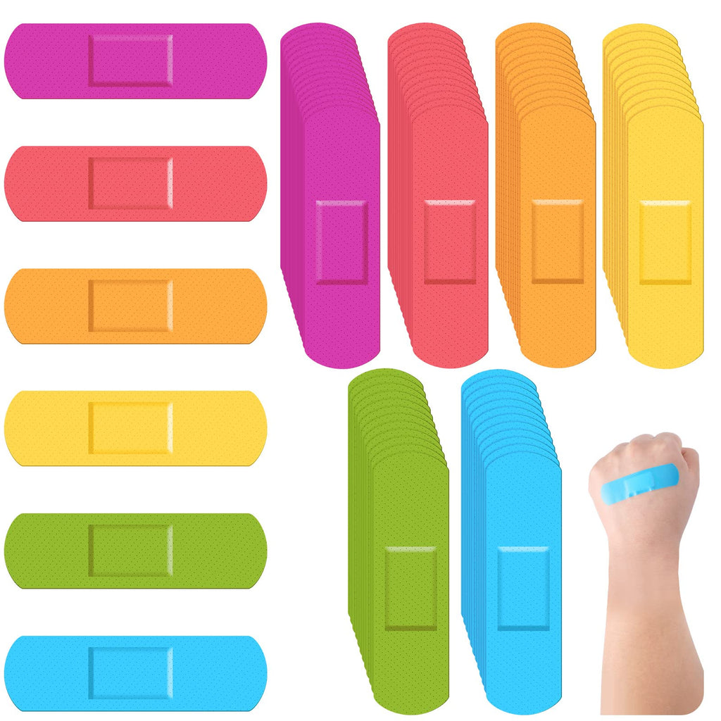 Yinder 360 Pcs Kids Bandages Bulk Colorful Flexible Bandages Neon Waterproof Breathable Strip Protect Cuts and Scrapes for Child