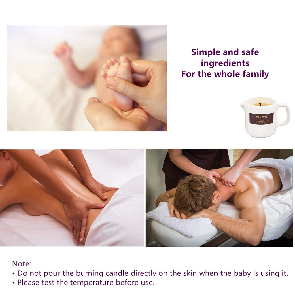 MELONY Soy Massage Oil Candle | Coconut | Low Temp | 2.82 OZ / 80G | Perfect Intensive Skin Treatment Candle | Nourishing with A