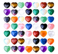 QINJIEJIE 52PCS Crystals Heart Shaped Crystals Worry Stones Love Gemstones Rose Quartz Bulk Crystal Wholesale Polished Chakra St