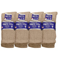 Falari Physicians Approved Diabetic Socks Crew Unisex 3, 6 or 12-Pack (13-15, 12 Pairs Khaki)