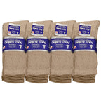 Falari Physicians Approved Diabetic Socks Crew Unisex 3, 6 or 12-Pack (9-11, 12 Pairs Khaki)