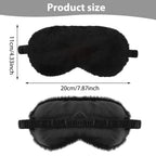 Qianyu 3 Pcs Plush Sleeping Eye Masks Soft Fuffy Sleeping Eye Cover Comfortable Sleep Women Faux Fur Eye Shade Bulk Nap Sleeping