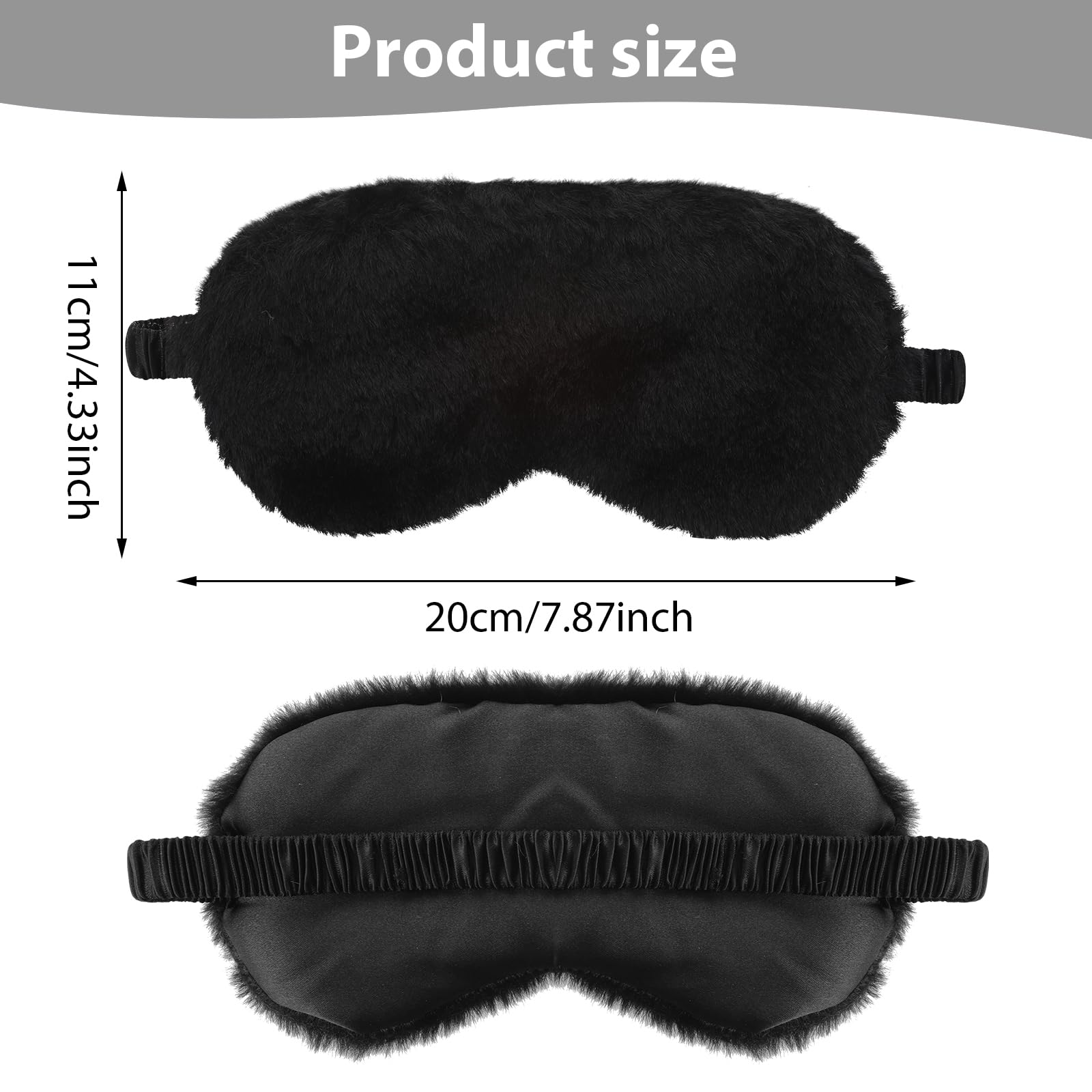 Qianyu 3 Pcs Plush Sleeping Eye Masks Soft Fuffy Sleeping Eye Cover Comfortable Sleep Women Faux Fur Eye Shade Bulk Nap Sleeping