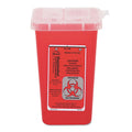 Impact 7350 Translucent Red Sharps Container, 1 qt Capacity, 4-1/2'' Length x 4-1/2'' Width x 6-3/4'' Height